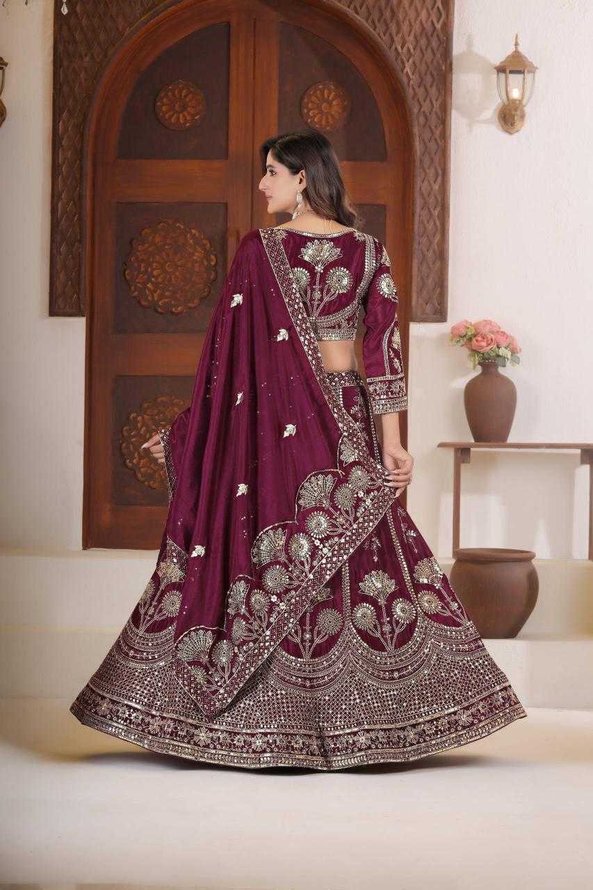 Chinon Silk Designer Sequins Lehenga Outfits